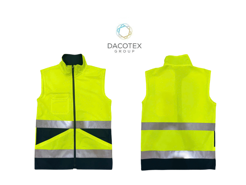Reflective high visibility high-neck stand collar work vest high visibility for industrial workers
